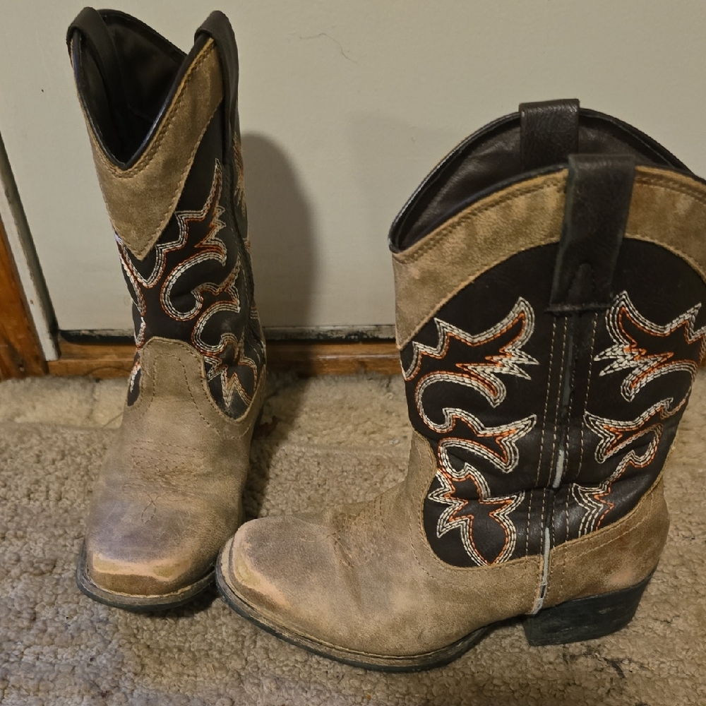 Brown and Black Western Boots